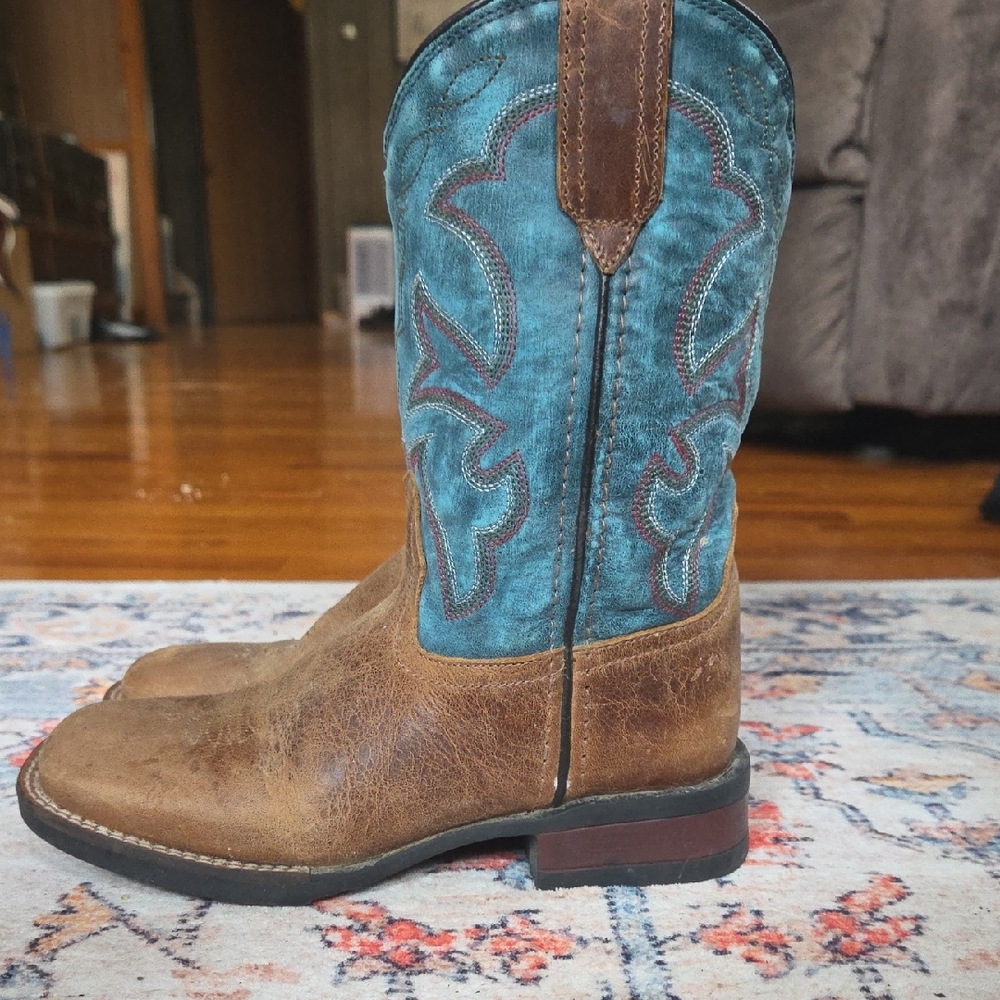 Roper Kids Boots in Brown and Blue